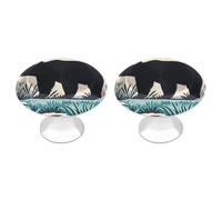 QMNLKH Bear Silhouette Cabinet Knobs for Home, Round Drawer Pulls for Kitchen, Personalized Cupboard Handles with Screw, Fashion Dresser Knobs for Office, Drawer Handles, 2 Packs