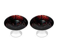 QMNLKH Cartoon Ladybug Cabinet Knobs for Home, Round Drawer Pulls for Kitchen, Personalized Cupboard Handles with Screw, Fashion Dresser Knobs for Office, Drawer Handles, 2 Packs