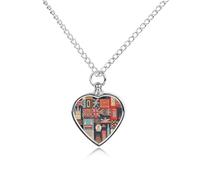 QMNLKH England Symbols Pet Cremation Jewelry for Women, Heart-Shaped Urn Necklaces for Ashes, Urn Holder Pendant Keepsake for Men, Dog Cat Necklace Pendants for Gift