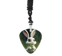QMNLKH Exquisite Pick Necklace Abstract Background Printed Titanium Steel Pendant Guitar Pick for Men Women Birthday Gift, One Size, titanium steel, No Gemstone