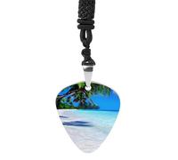 QMNLKH Exquisite Pick Necklace Small Canadian Flags Printed Titanium Steel Pendant Guitar Pick for Men Women Birthday Gift, One Size, titanium steel, No Gemstone