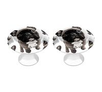 QMNLKH French Bulldog Cabinet Knobs for Home, Round Drawer Pulls for Kitchen, Personalized Cupboard Handles with Screw, Fashion Dresser Knobs for Office, Drawer Handles, 2 Packs