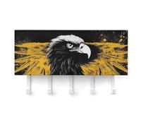 QMNLKH Germany Flag Eagle Wall Mounted Key Rack for Home, No Drilling Key Holder with 5 Hooks, Self Adhesive Keys Chain Organizer for Hallway, Keys Hanger Shelf for Office, Doorway White