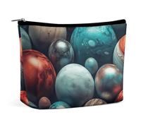QMNLKH Ladies Makeup Bag Travel Toiletries Bag A Lighthouse Printed Portable Cosmetic Bag Suitable for Vacation Travel, Galaxy Sphere, One Size