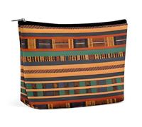 QMNLKH Ladies Makeup Bag Travel Toiletries Bag Abstract Science Chemistry Printed Portable Cosmetic Bag Suitable for Vacation Travel, african weaving, One Size