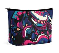 QMNLKH Ladies Makeup Bag Travel Toiletries Bag Atmospheric Cloud Home Printed Portable Cosmetic Bag Suitable for Vacation Travel, Blue Ornaments, One Size