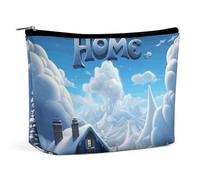 QMNLKH Ladies Makeup Bag Travel Toiletries Bag Atmospheric Cloud Home Printed Portable Cosmetic Bag Suitable for Vacation Travel, Atmospheric Cloud Home, One Size