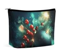 QMNLKH Ladies Makeup Bag Travel Toiletries Bag Atmospheric Cloud Home Printed Portable Cosmetic Bag Suitable for Vacation Travel, Christmas Design, One Size
