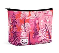 QMNLKH Ladies Makeup Bag Travel Toiletries Bag Atmospheric Cloud Home Printed Portable Cosmetic Bag Suitable for Vacation Travel, Big Snowman and Little Snowman, One Size