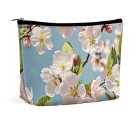 QMNLKH Ladies Makeup Bag Travel Toiletries Bag Cute Frog Printed Portable Cosmetic Bag Suitable for Vacation Travel, Japanese Floral Cherry Blossom, One Size