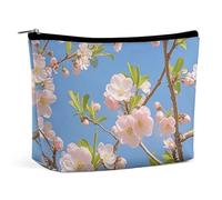 QMNLKH Ladies Makeup Bag Travel Toiletries Bag Freight Train Running Travelling Arizona Desert Printed Portable Cosmetic Bag Suitable for Vacation Travel, Japanese Floral Cherry Blossom, One Size