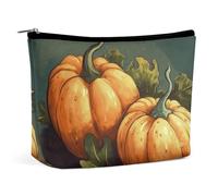 QMNLKH Ladies Makeup Bag Travel Toiletries Bag Woman Holding Child Printed Portable Cosmetic Bag Suitable for Vacation Travel, Two Little Pumpkins, One Size