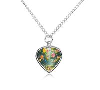 QMNLKH Magic Forest Pet Cremation Jewelry for Women, Heart-Shaped Urn Necklaces for Ashes, Urn Holder Pendant Keepsake for Men, Dog Cat Necklace Pendants for Gift