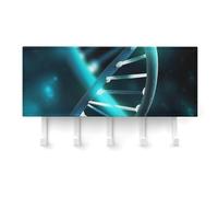 QMNLKH Science Gene Strand Wall Mounted Key Rack for Home, No Drilling Key Holder with 5 Hooks, Self Adhesive Keys Chain Organizer for Hallway, Keys Hanger Shelf for Office, Doorway White