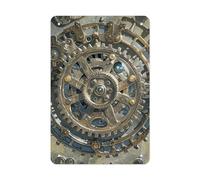 QMNLKH Steampunk Mechanical Gears Plaques for Wall Decor, Personalized Metal Tin Sign for Home, Multifunctional Poster for Office, Fashion Painting for Hallway, Wall Art Pictures, 7.9x11.8Inch