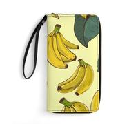 QMNLKH Stylish And Durable African Style Patchwork Printed Leather Wallet: A Must-have Storage Bag for The Holidays, Suitable for Storing ID Cards, Various Cards And Change, Banana Print, 19.7x10.5cm