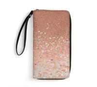 QMNLKH Stylish And Durable Bohemian Elephant Pattern Printed Leather Wallet: A Must-have Storage Bag for The Holidays, Suitable for Storing ID Cards, Various Cards And Change, Rose Faux Glitter
