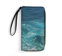 QMNLKH Stylish And Durable Bohemian Elephant Pattern Printed Leather Wallet: A Must-have Storage Bag for The Holidays, Suitable for Storing ID Cards, Various Cards And Change, The deep blue sea