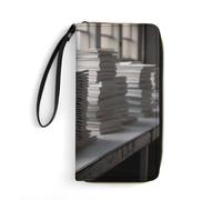 QMNLKH Stylish And Durable Cartoon Two Foxes Printed Leather Wallet: A Must-have Storage Bag for The Holidays, Suitable for Storing ID Cards, Various Cards And Change, Big Stack of Books, 19.7x10.5cm