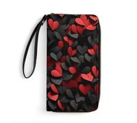 QMNLKH Stylish And Durable Cartoon Two Foxes Printed Leather Wallet: A Must-have Storage Bag for The Holidays, Suitable for Storing ID Cards, Various Cards And Change, Heart Shaped Paper Cut