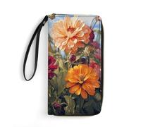 QMNLKH Stylish And Durable Cute Penguin with Balloon Printed Leather Wallet: A Must-have Storage Bag for The Holidays, Suitable for Storing ID Cards, Various Cards And Change, Colorful Spring Summer