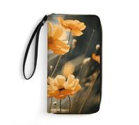QMNLKH Stylish And Durable Cute Sloth Sleeping Printed Leather Wallet: A Must-have Storage Bag for The Holidays, Suitable for Storing ID Cards, Various Cards And Change, Breeze Orange Blossom