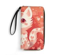 QMNLKH Stylish And Durable Elephant Wearing Hat Printed Leather Wallet: A Must-have Storage Bag for The Holidays, Suitable for Storing ID Cards, Various Cards And Change, Peach Kitten, 19.7x10.5cm