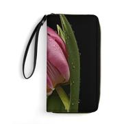 QMNLKH Stylish And Durable Fantastic Dog Printed Leather Wallet: A Must-have Storage Bag for The Holidays, Suitable for Storing ID Cards, Various Cards And Change, Wet Flower, 19.7x10.5cm