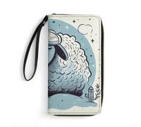 QMNLKH Stylish And Durable Fantastic Dog Printed Leather Wallet: A Must-have Storage Bag for The Holidays, Suitable for Storing ID Cards, Various Cards And Change, Sleep Well Hand Drawn, 19.7x10.5cm