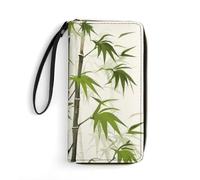 QMNLKH Stylish And Durable Hawaiian Flower Print Printed Leather Wallet: A Must-have Storage Bag for The Holidays, Suitable for Storing ID Cards, Various Cards And Change, Green Nature Plant