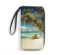 QMNLKH Stylish And Durable Hawaiian Flower Print Printed Leather Wallet: A Must-have Storage Bag for The Holidays, Suitable for Storing ID Cards, Various Cards And Change, Tropical Holidays