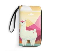 QMNLKH Stylish And Durable Hawaiian Flower Print Printed Leather Wallet: A Must-have Storage Bag for The Holidays, Suitable for Storing ID Cards, Various Cards And Change, Alpacas in Love in The