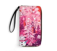 QMNLKH Stylish And Durable Jet Plane Printed Leather Wallet: A Must-have Storage Bag for The Holidays, Suitable for Storing ID Cards, Various Cards And Change, Big Snowman and Little Snowman