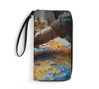 QMNLKH Stylish And Durable Many Zombie Printed Leather Wallet: A Must-have Storage Bag for The Holidays, Suitable for Storing ID Cards, Various Cards And Change, Painting with Colored Paints