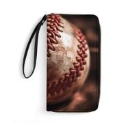 QMNLKH Stylish And Durable Many Zombie Printed Leather Wallet: A Must-have Storage Bag for The Holidays, Suitable for Storing ID Cards, Various Cards And Change, Baseball Splicing, 19.7x10.5cm