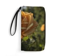 QMNLKH Stylish And Durable Many Zombie Printed Leather Wallet: A Must-have Storage Bag for The Holidays, Suitable for Storing ID Cards, Various Cards And Change, Yellow Rose, 19.7x10.5cm