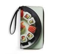 QMNLKH Stylish And Durable There Is A Car Under The Tree Printed Leather Wallet: A Must-have Storage Bag for The Holidays, Suitable for Storing ID Cards, Various Cards And Change, Sushi, 19.7x10.5cm