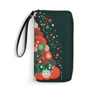 QMNLKH Stylish And Durable White Cat by The Window Printed Leather Wallet: A Must-have Storage Bag for The Holidays, Suitable for Storing ID Cards, Various Cards And Change, Animation Style Christmas