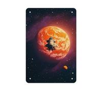 QMNLKH Sunset in Outer Space Plaques for Wall Decor, Personalized Metal Tin Sign for Home, Multifunctional Poster for Office, Fashion Painting for Hallway, Wall Art Pictures, 7.9x11.8Inch