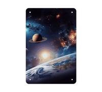 QMNLKH Universe Galaxy Outer Space Plaques for Wall Decor, Personalized Metal Tin Sign for Home, Multifunctional Poster for Office, Fashion Painting for Hallway, Wall Art Pictures, 7.9x11.8Inch