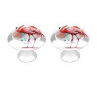 QMNLKH Watercolor Flamingo Cabinet Knobs for Home, Round Drawer Pulls for Kitchen, Personalized Cupboard Handles with Screw, Fashion Dresser Knobs for Office, Drawer Handles, 2 Packs