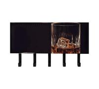 QMNLKH Whisky and Cigar Wall Mounted Key Rack for Home, No Drilling Key Holder with 5 Hooks, Self Adhesive Keys Chain Organizer for Hallway, Keys Hanger Shelf for Office, Doorway Black