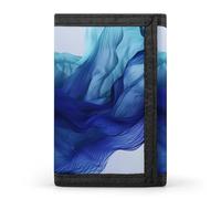 QMNRTK Abstract Blue Like Wave Triple Fold Wallet,Slim Wallet Personalized Engraved Rfid Blocking Wallet for Men And Women, style, One Size