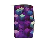 QMNRTK Abstract Color Cubes Purple Credit Card Wallet Rfid Blocking Slim Bifold Genuine Leather Minimalist Front Pocket Wallets Keychain Wallet for Men And Women, style, 19.7x11x3.5cm