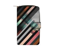 QMNRTK Abstract Triangle Striped Credit Card Wallet Rfid Blocking Slim Bifold Genuine Leather Minimalist Front Pocket Wallets Keychain Wallet for Men And Women, style, 19.7x11x3.5cm
