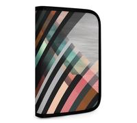 QMNRTK Abstract Triangle Striped Multifunctional Compact Wallet Id Stronghold Waltlet Credit Card Holder Wallet Zipper Leather Case Purse Rfid Blocking Bifold Wallet for Men Women, style, One Size
