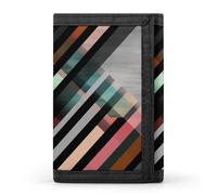 QMNRTK Abstract Triangle Striped Triple Fold Wallet,Slim Wallet Personalized Engraved Rfid Blocking Wallet for Men And Women, style, One Size