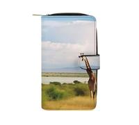QMNRTK African Landscape And Giraffe Credit Card Wallet Rfid Blocking Slim Bifold Genuine Leather Minimalist Front Pocket Wallets Keychain Wallet for Men And Women, style, 19.7x11x3.5cm