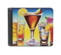 QMNRTK Always Happy Hour Leather Wallet Bifold Wallet for Men Women Rfid Blocking Bifold, Extra Capacity Ultra Strong Stitching Slim Billfold with 8 Card Slots, style, One Size