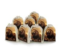 QMNRTK Angry Roaring Lion 8 PCS Muslin Bags with Drawstring Sachet Bags Empty Small Cotton Drawstring Bag Muslin Reusable & Washable Cotton Bag for Herb Spice Candy Soap Jewelry Wedding Gift Pouches